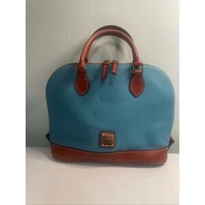 Dooney & Bourke Pebble Grain Zip Satchel in Calypso - With Dust Bag EUC